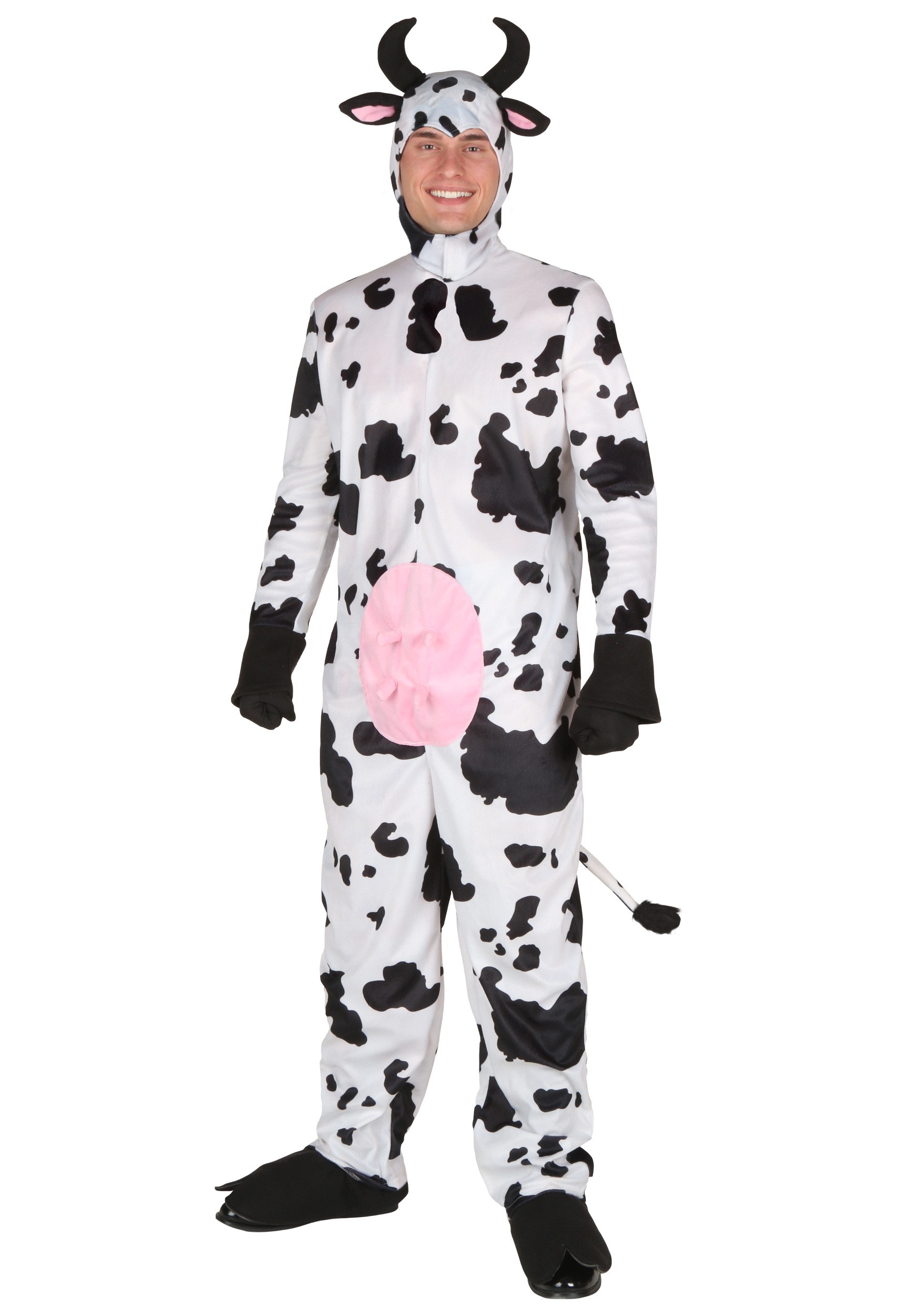 Photos - Fancy Dress Deluxe FUN Costumes  Cow Costume for Adults Black/White FUN2930AD 