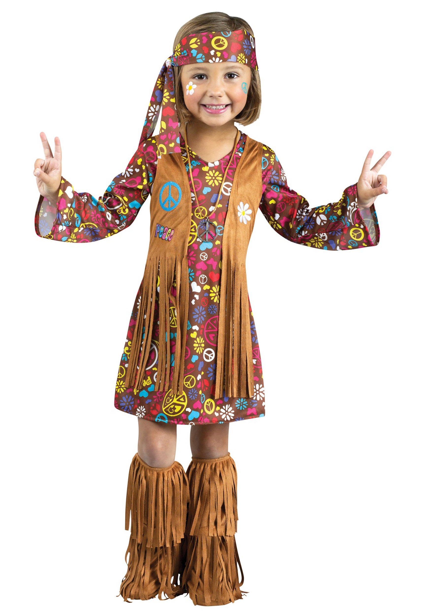 Toddler Peace & Love Hippie Costume Dress