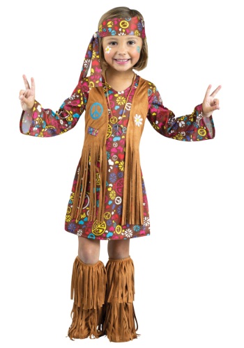 Girls Peace Love Hippie Toddler Costume Dress