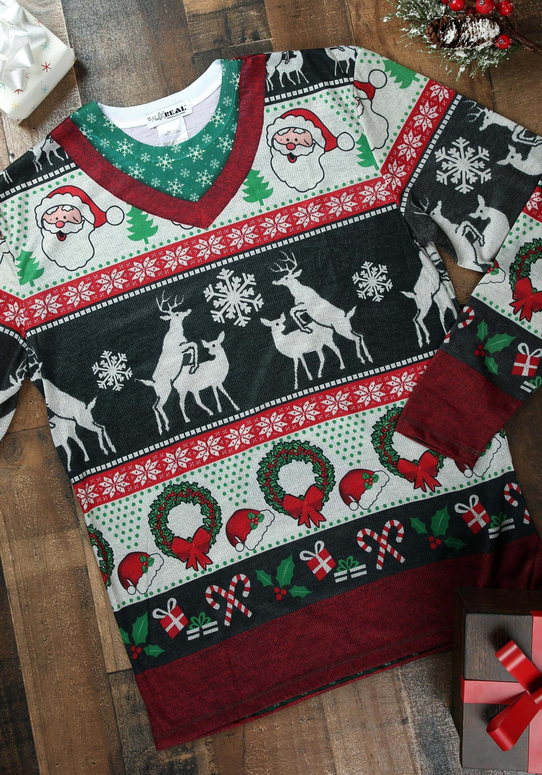 Frisky Deer Ugly Christmas Sweater Shirt for Adults