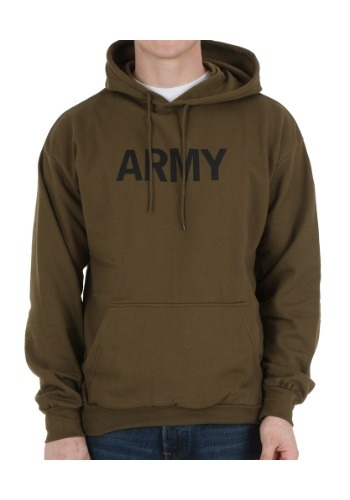 Hooded Olive Drab Army Sweatshirt