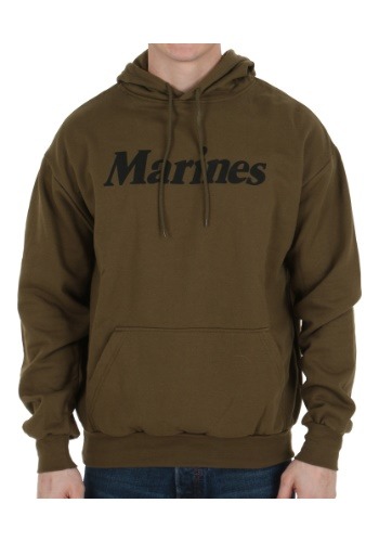Olive Drab Marines Hooded Sweatshirt