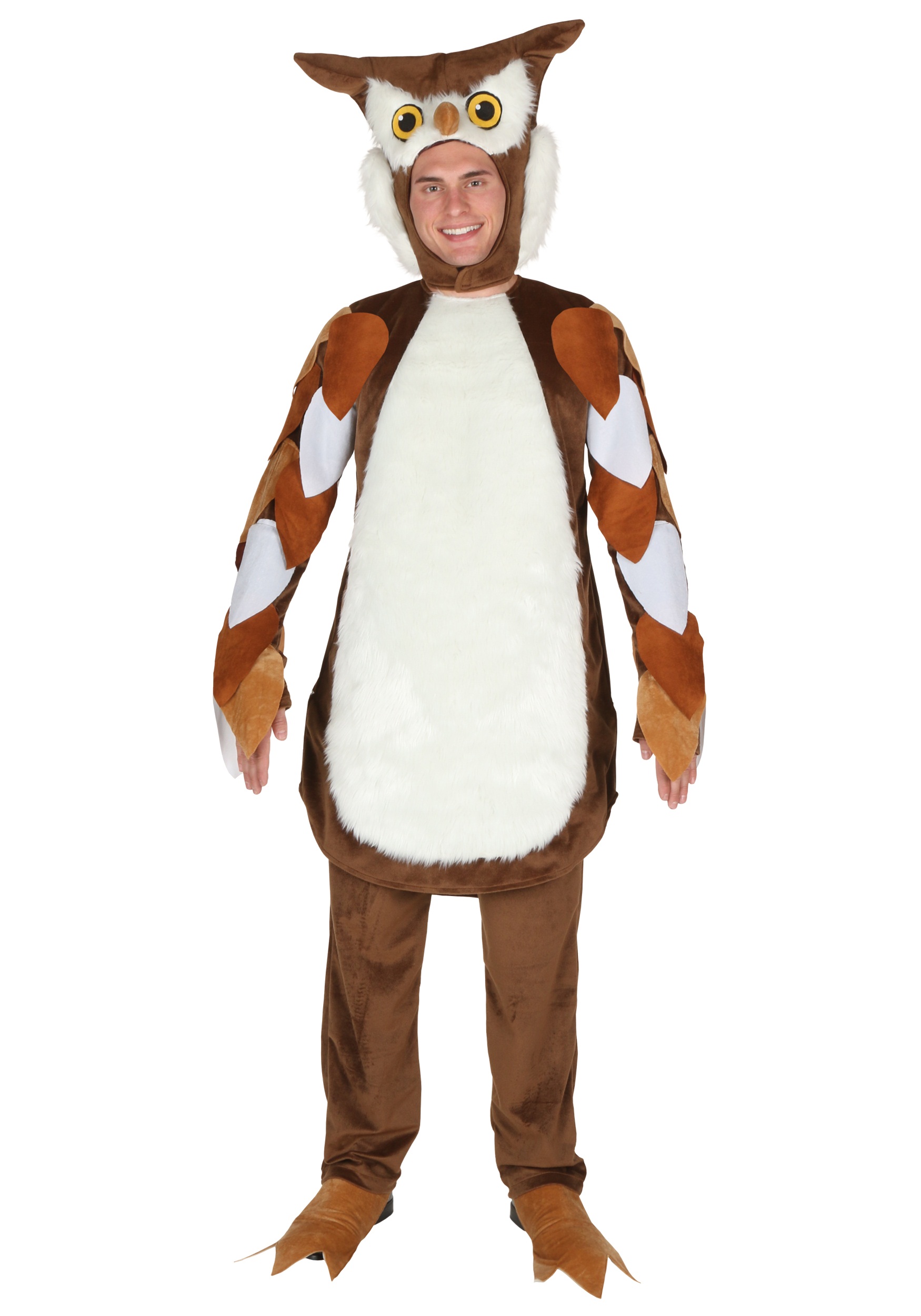 Photos - Fancy Dress FUN Costumes Adult Owl Costume | Animal Costumes Brown/Yellow FUN1608A