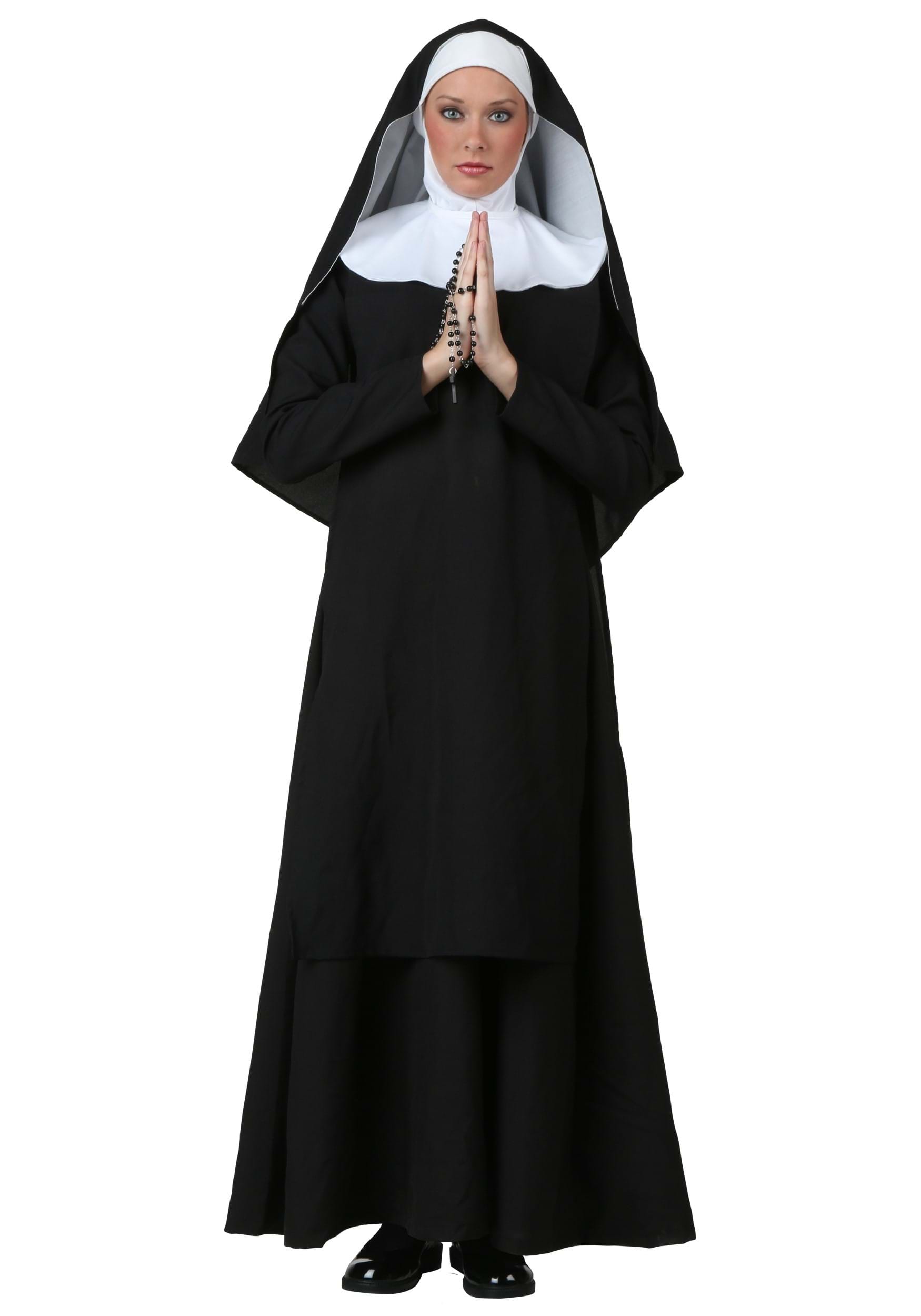 Photos - Fancy Dress Deluxe FUN Costumes  Nun Costume for Women | Adult Religious Costumes Black 