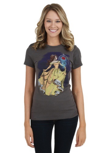 UPC 886726001015 product image for Disney Illustrated Belle Juniors T-Shirt | upcitemdb.com