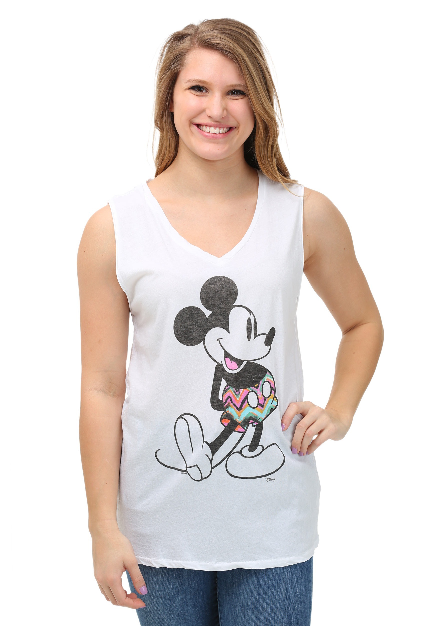 Women's Mickey Mouse White Tank Top