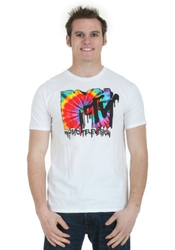 Mtv Melted Tie Dye Logo Mens T-shirt