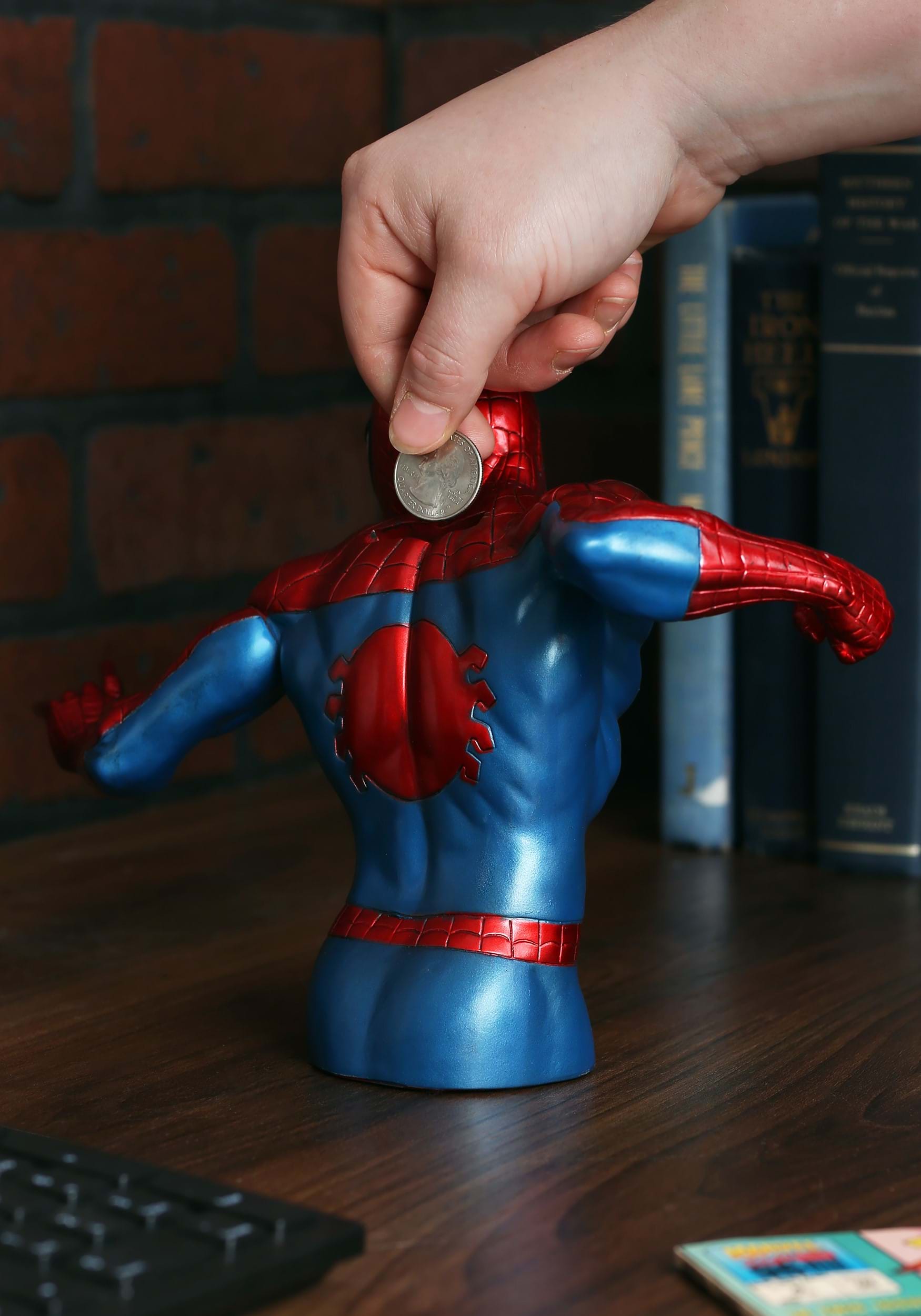 Marvel Spiderman Figure Statue Bust Licensed Piggy Coin Bank 