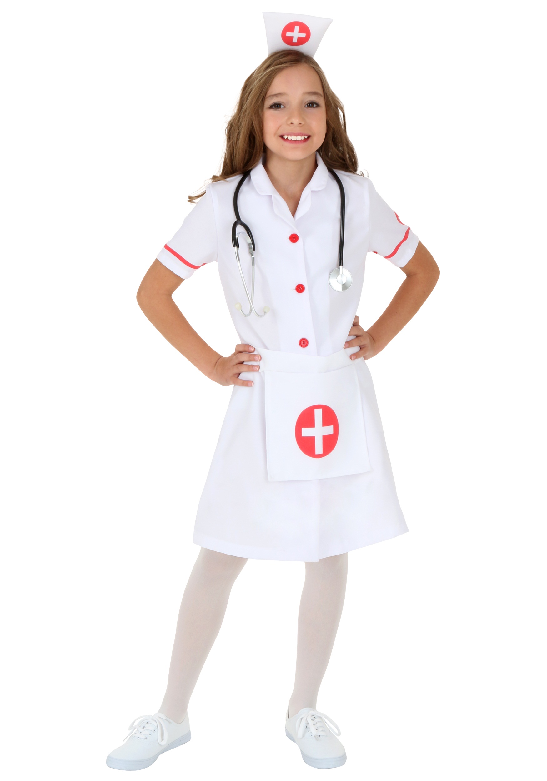 Photos - Fancy Dress Nurse FUN Costumes  Costume for Girls Red/White FUN1213CH 