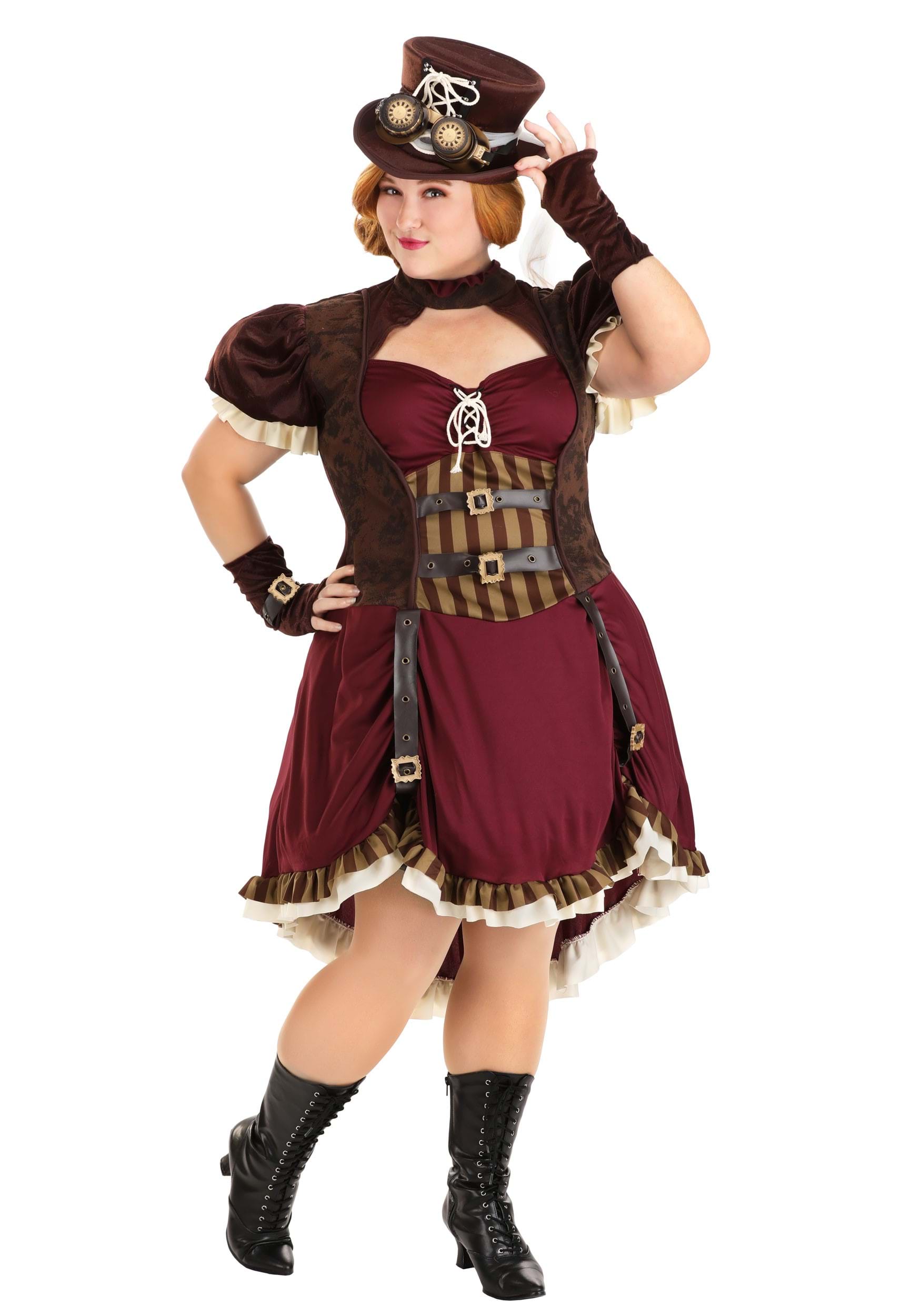 Steampunk Lady Plus Size Costume for Women | Decade Costumes
