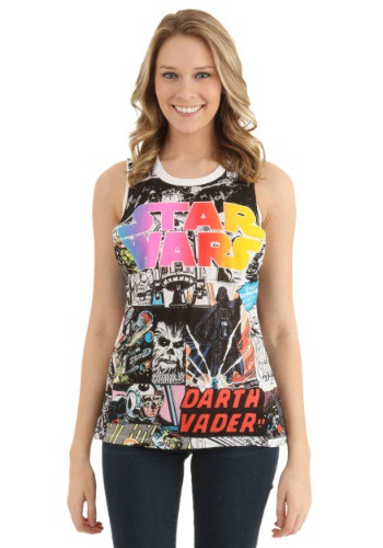 Juniors Star Wars All Over Muscle Tank 