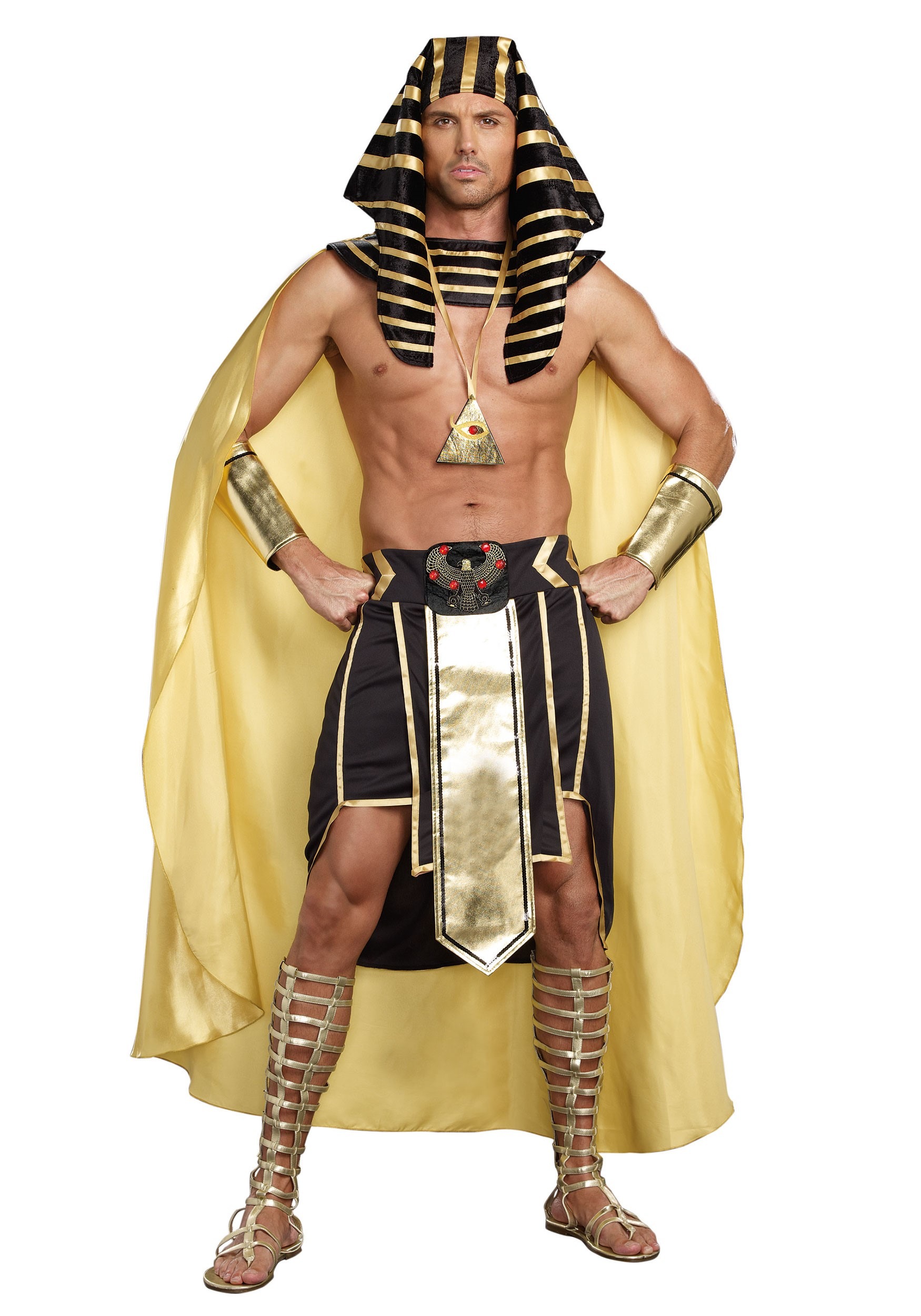 Fiestas Guirca Egyptian pharaoh costume Egyptian king man 