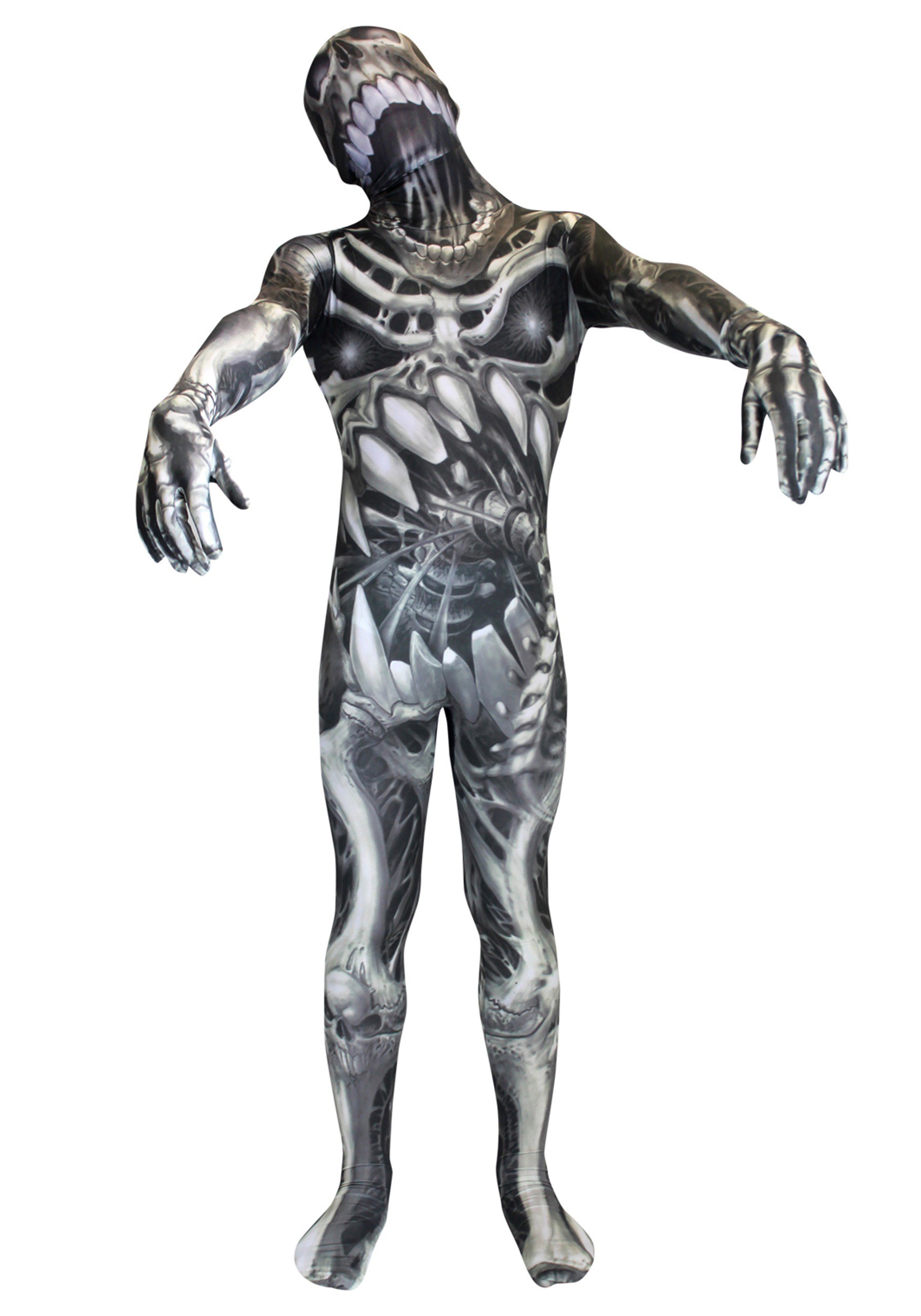 Photos - Fancy Dress A&D Morphsuits Skull and Bones Kid's Skeleton Morphsuit Costume Gray MPKLMOSBS 