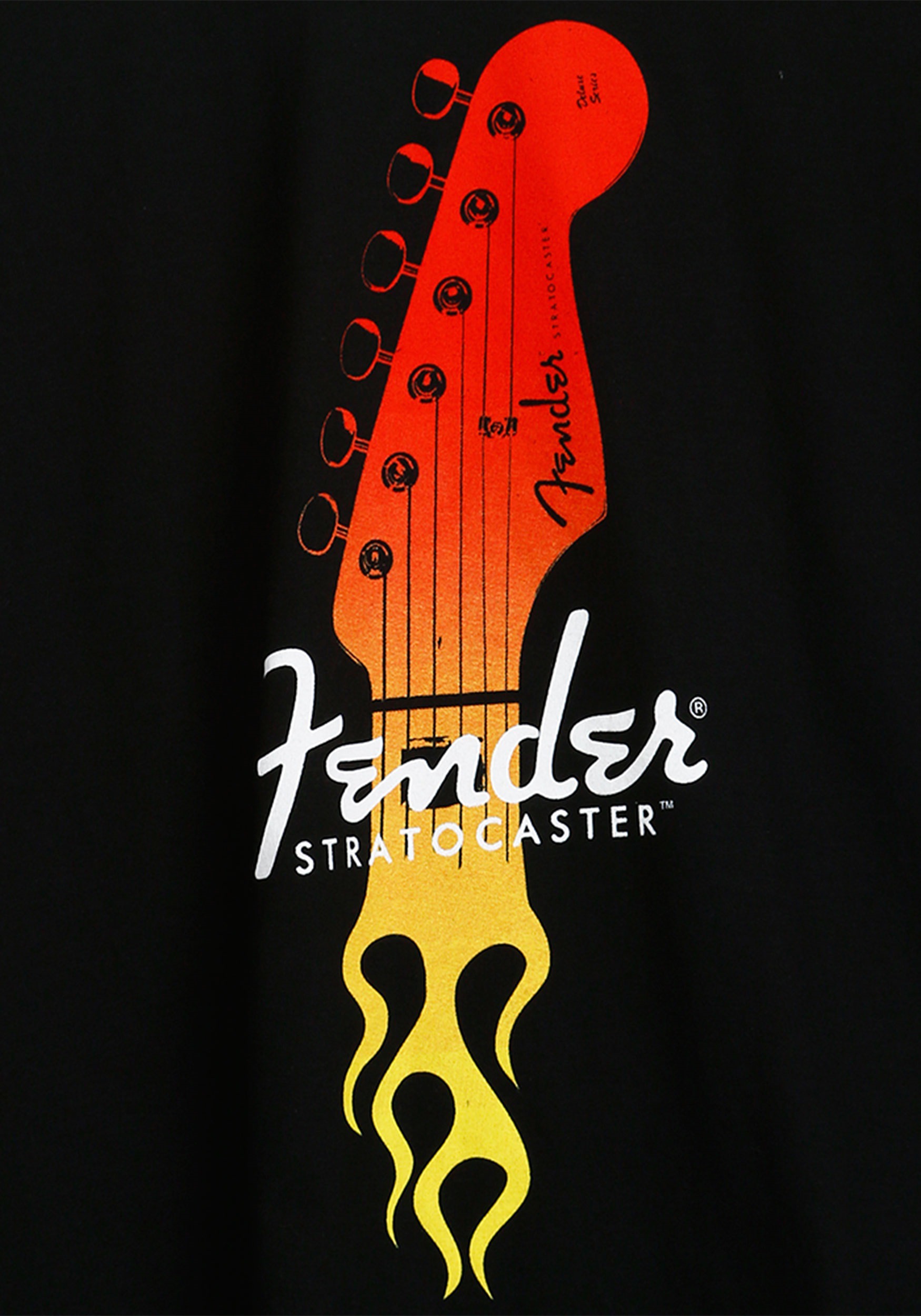 Fender Strat Guitar Flaming Head T-Shirt