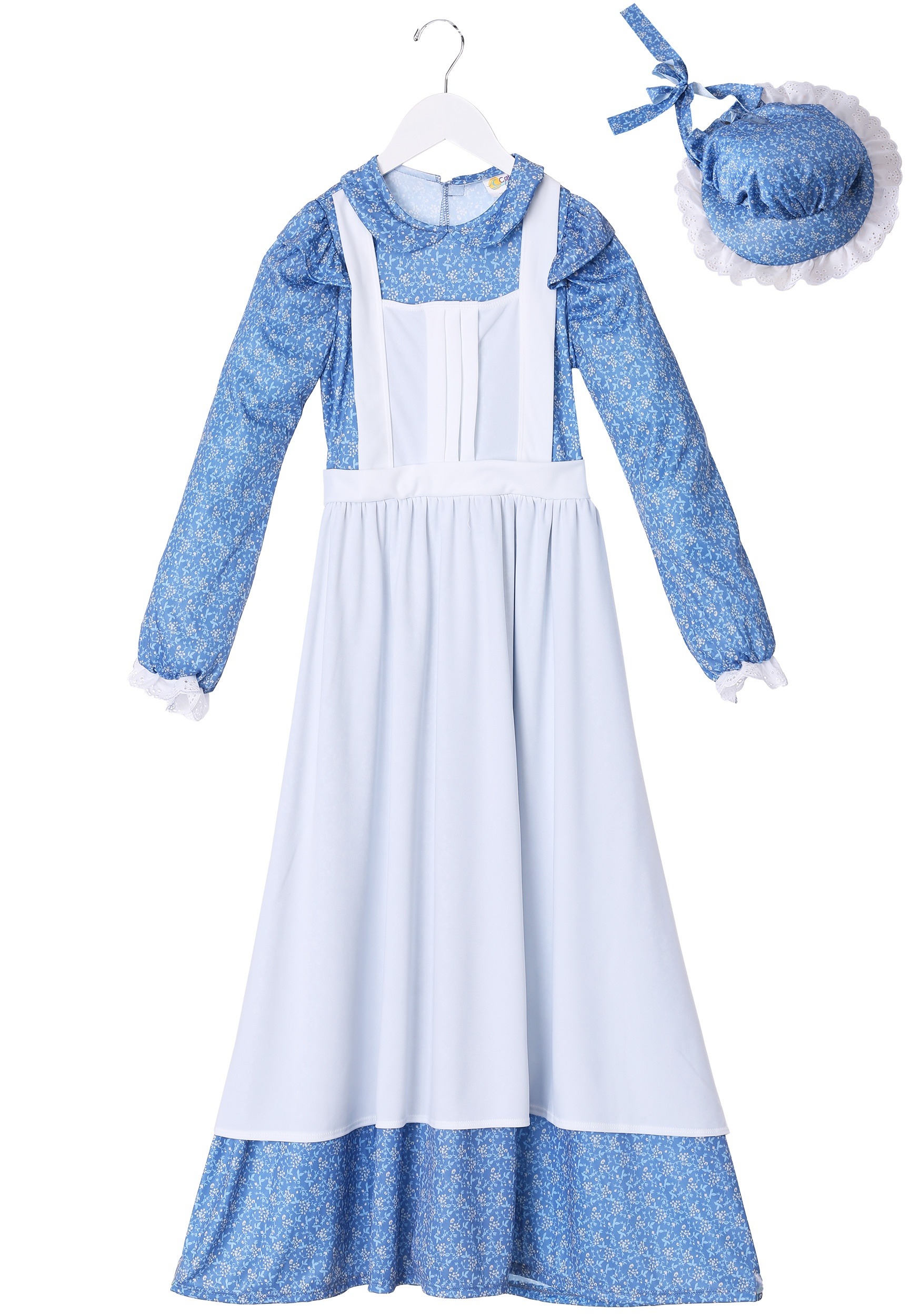 Children's Blue Pioneer Girl Prairie Dress - The Costume Shoppe
