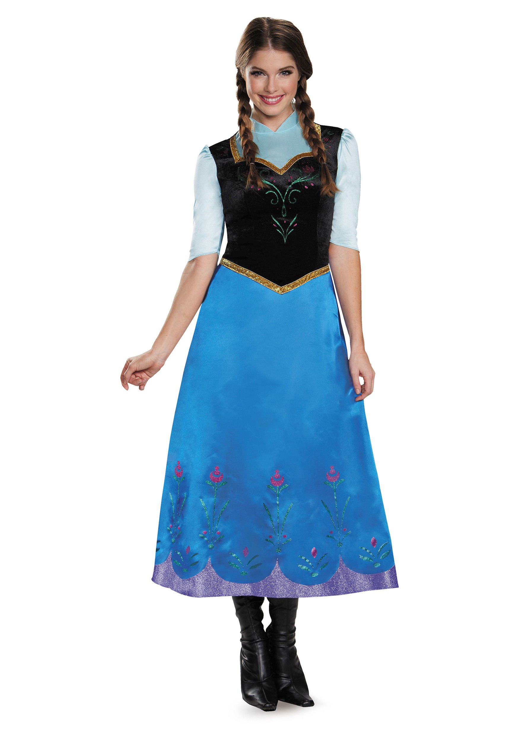 Photos - Fancy Dress Deluxe Disguise Women's Frozen Traveling Anna  Costume Black/Blue/R 