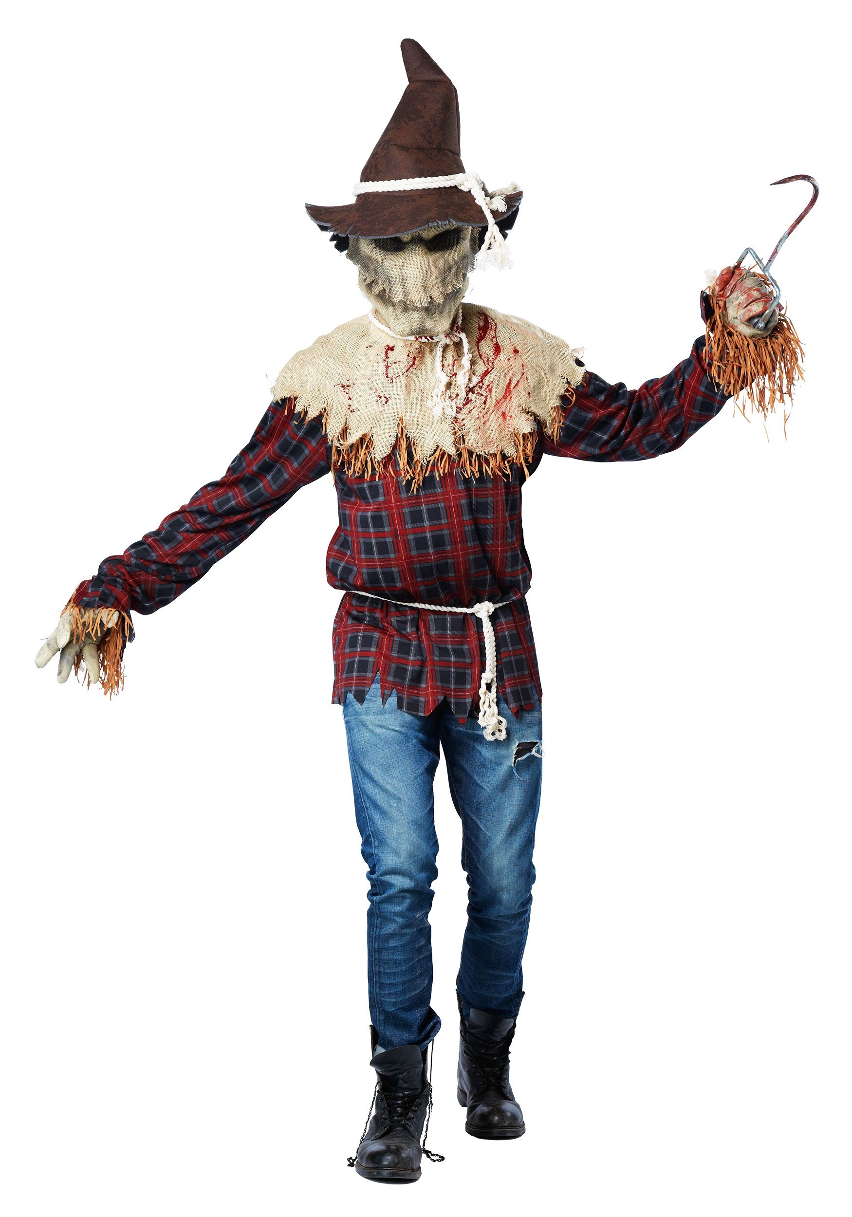 Photos - Fancy Dress California Costume Collection Evil Scarecrow Adult Costume Gray/Red 