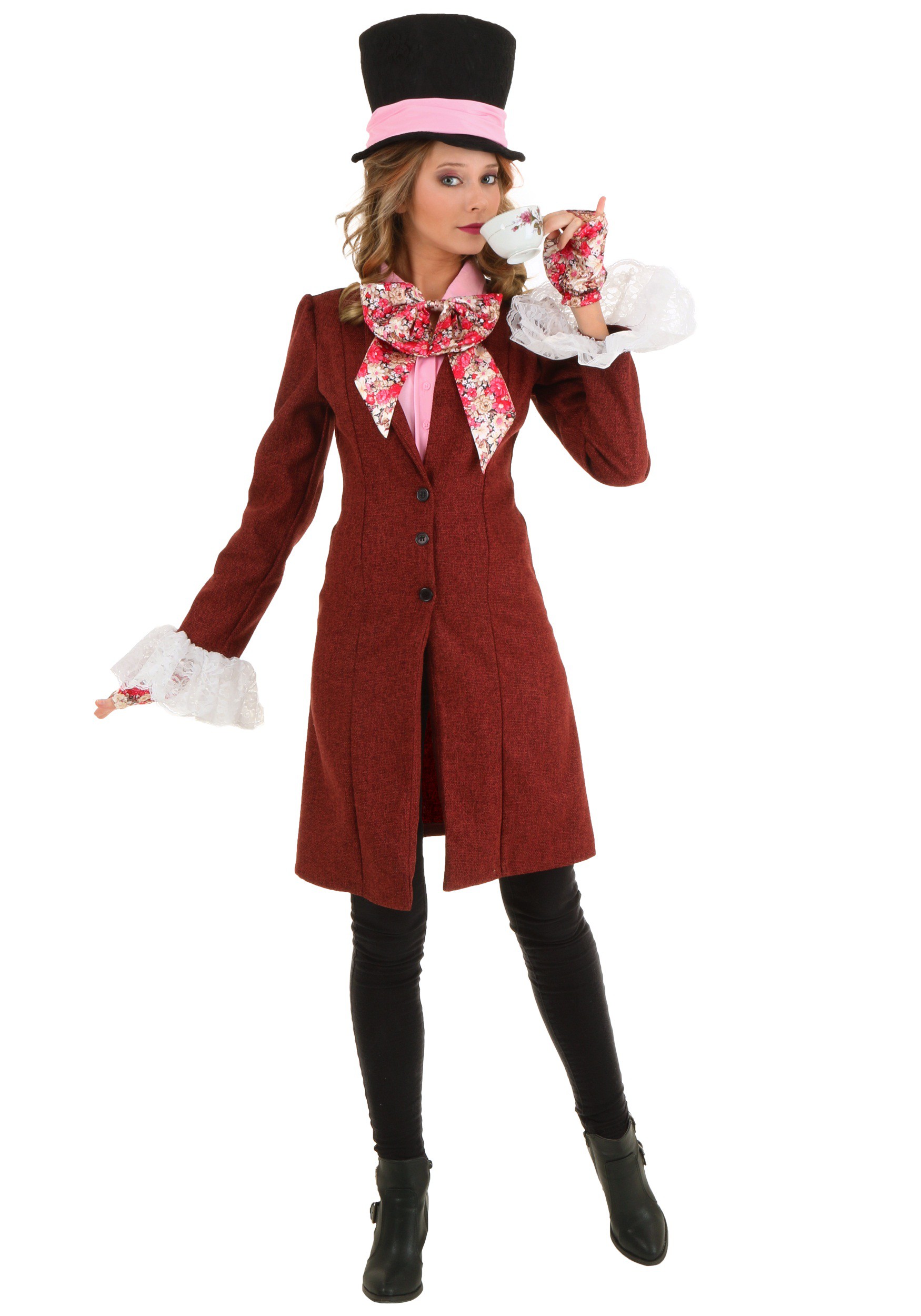 Photos - Fancy Dress Deluxe FUN Costumes  Mad Hatter Plus Size Costume for Women Red FUN2334PL 