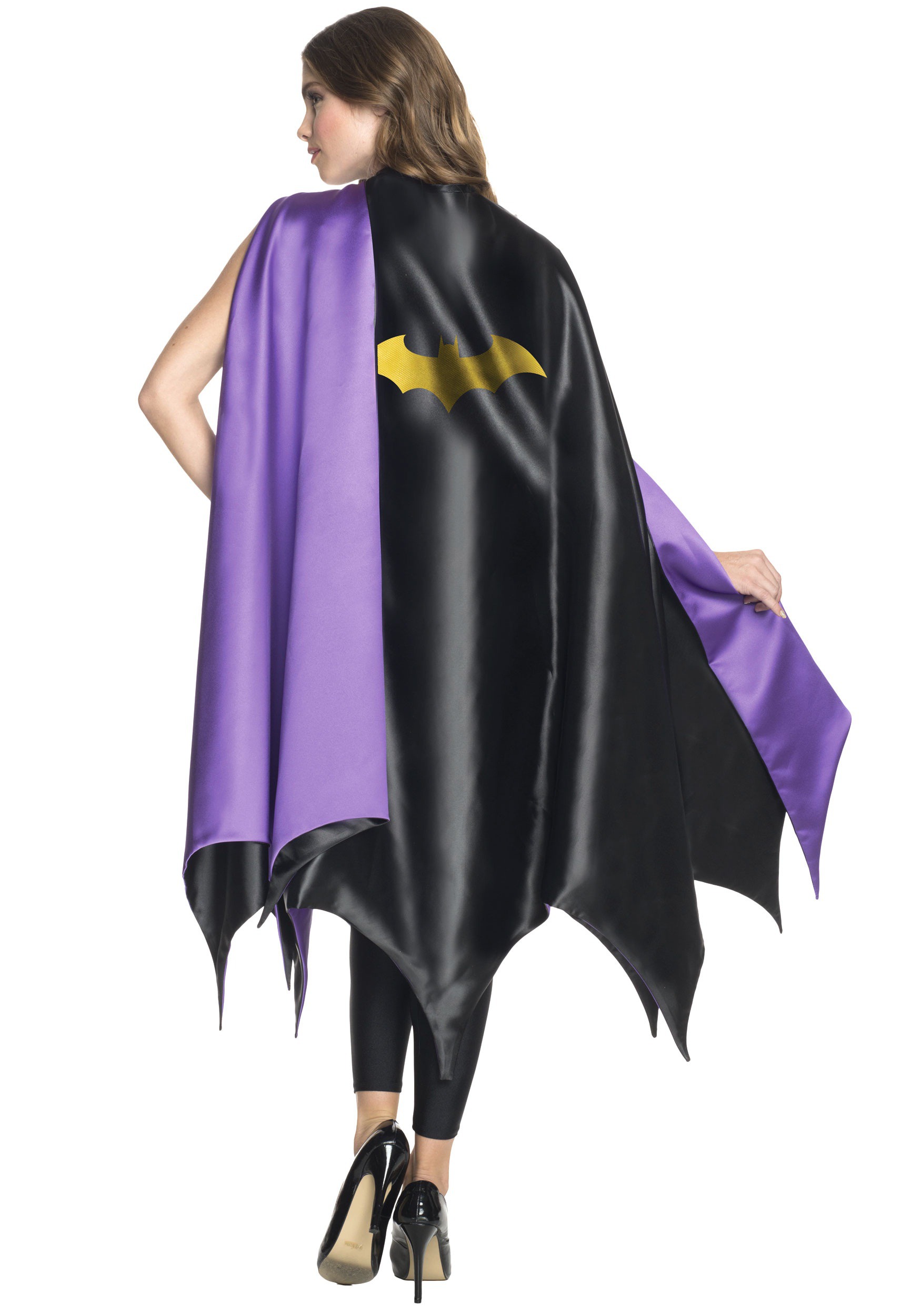 Adult Black & Purple Deluxe Batgirl Cape. 