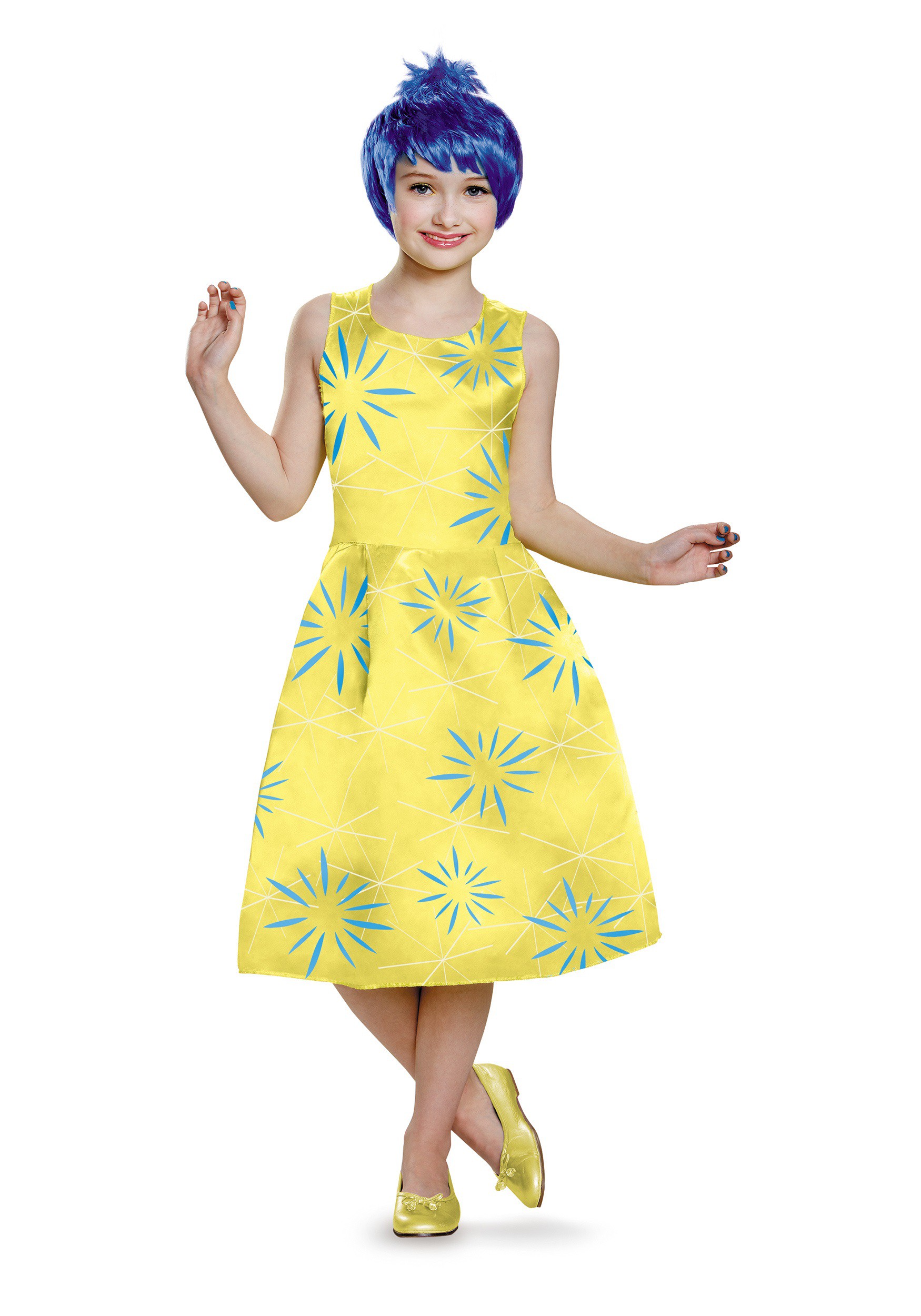 Photos - Fancy Dress Disney Disguise Girl's  Inside Out Joy Deluxe Costume Blue/Yellow DI869 