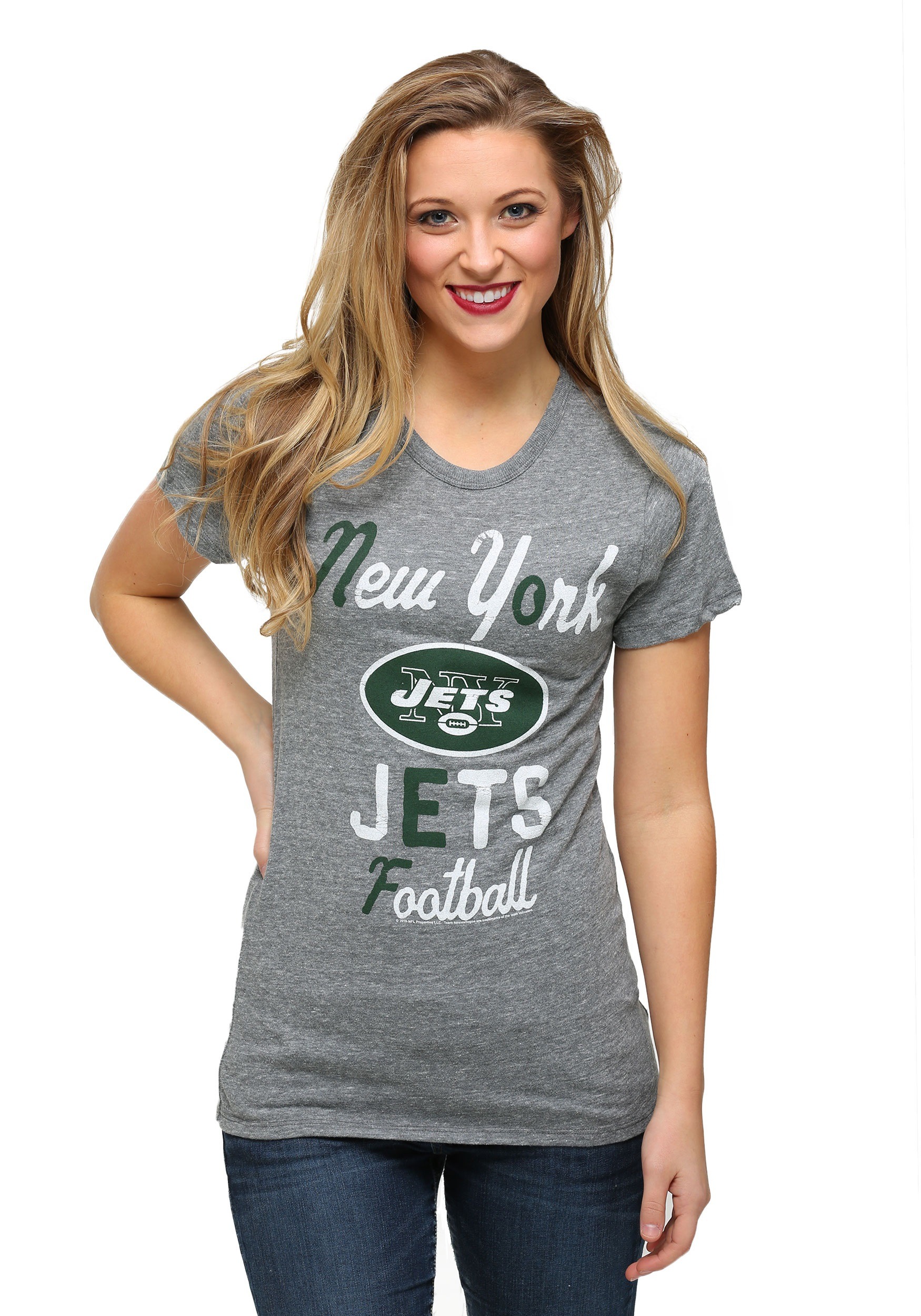 New York Jets Touchdown Tri-Blend Womens T-Shirt