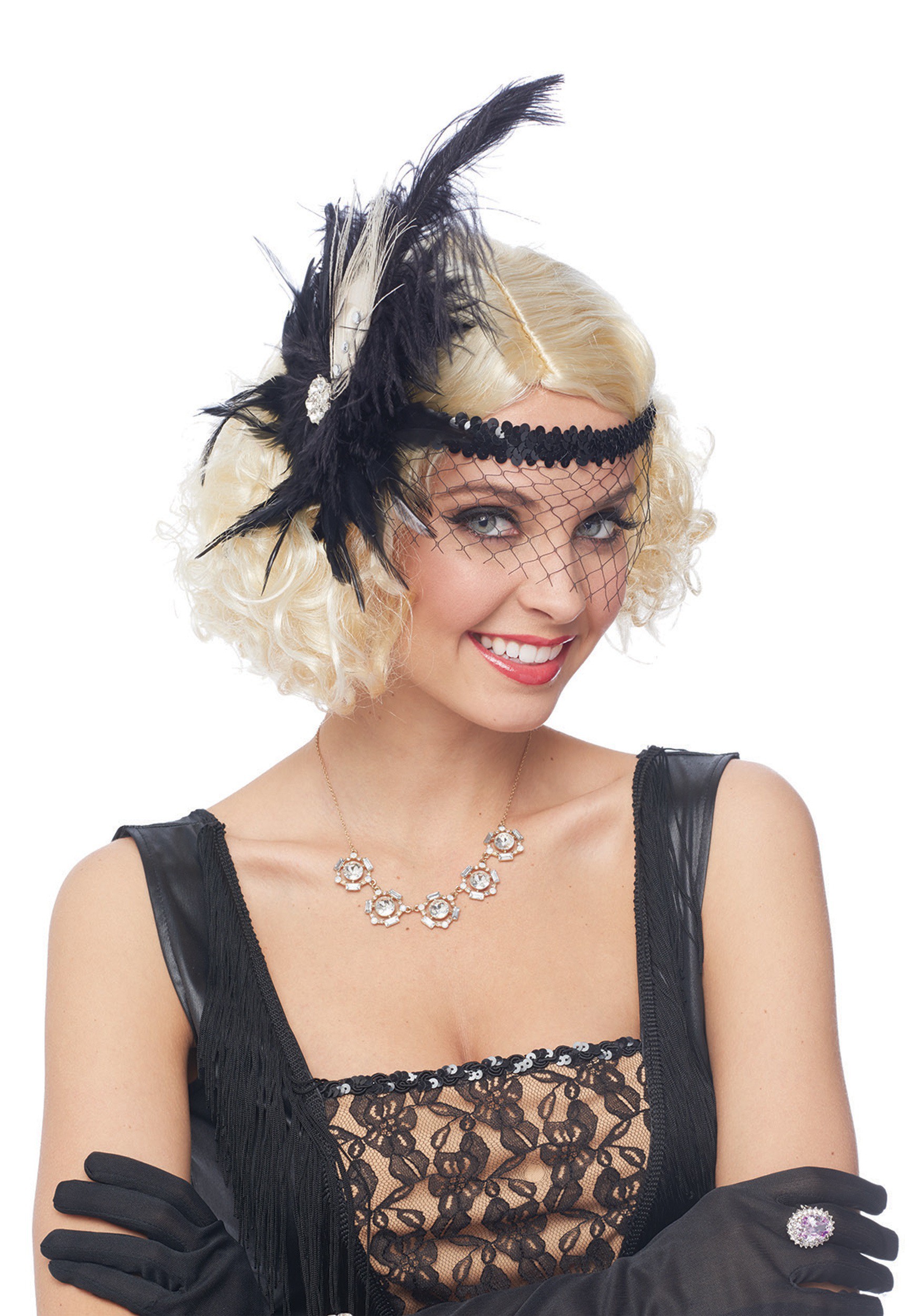 Flapper Adult Headpiece with Veil