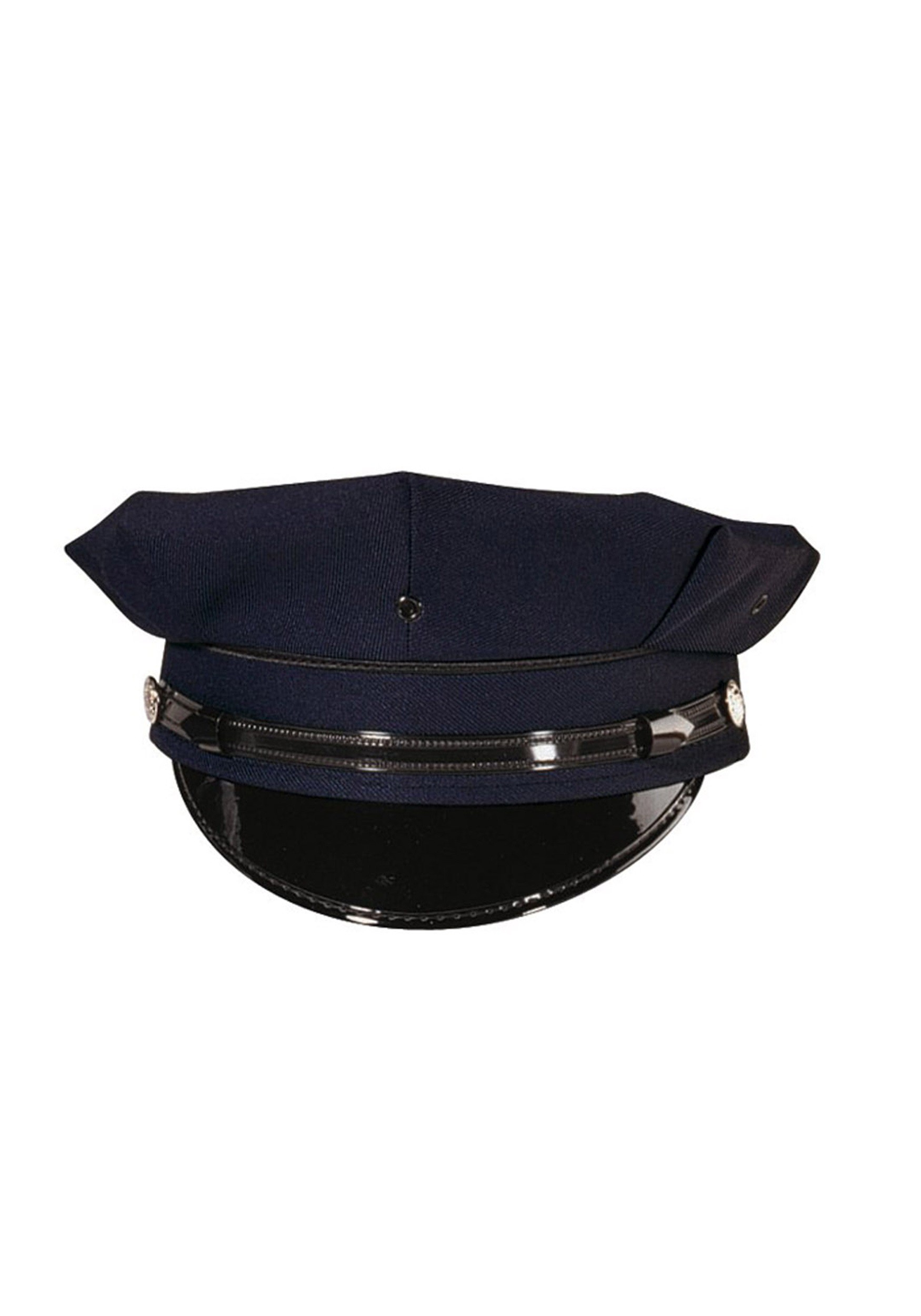 Deluxe 8 Point Navy Blue Police Costume Hat For Adults