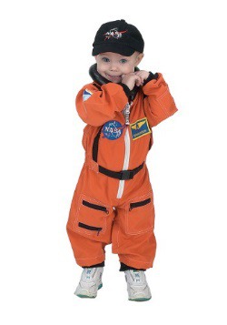 Orange Astronaut Romper for Toddlers