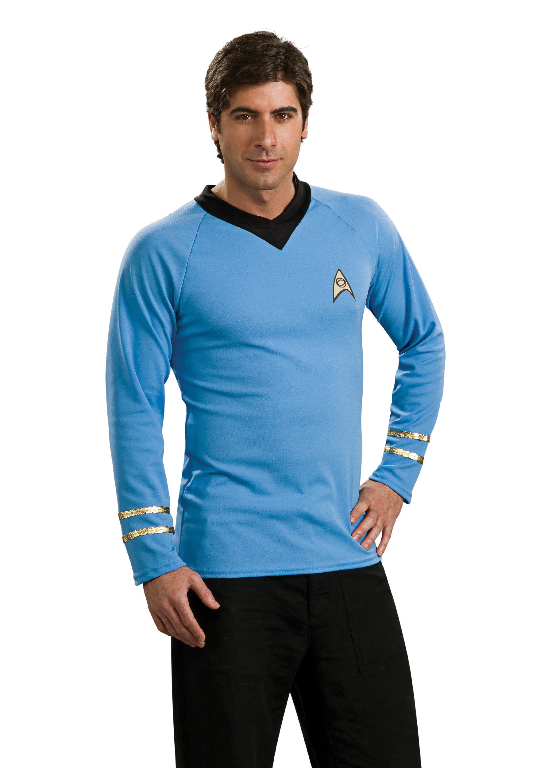 Photos - Fancy Dress Rubies Costume Co. Inc Star Trek Classic Deluxe Spock Shirt Blue RU888983 