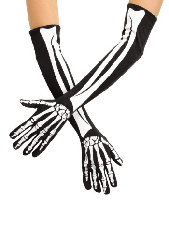 Adult Skeleton Opera Gloves
