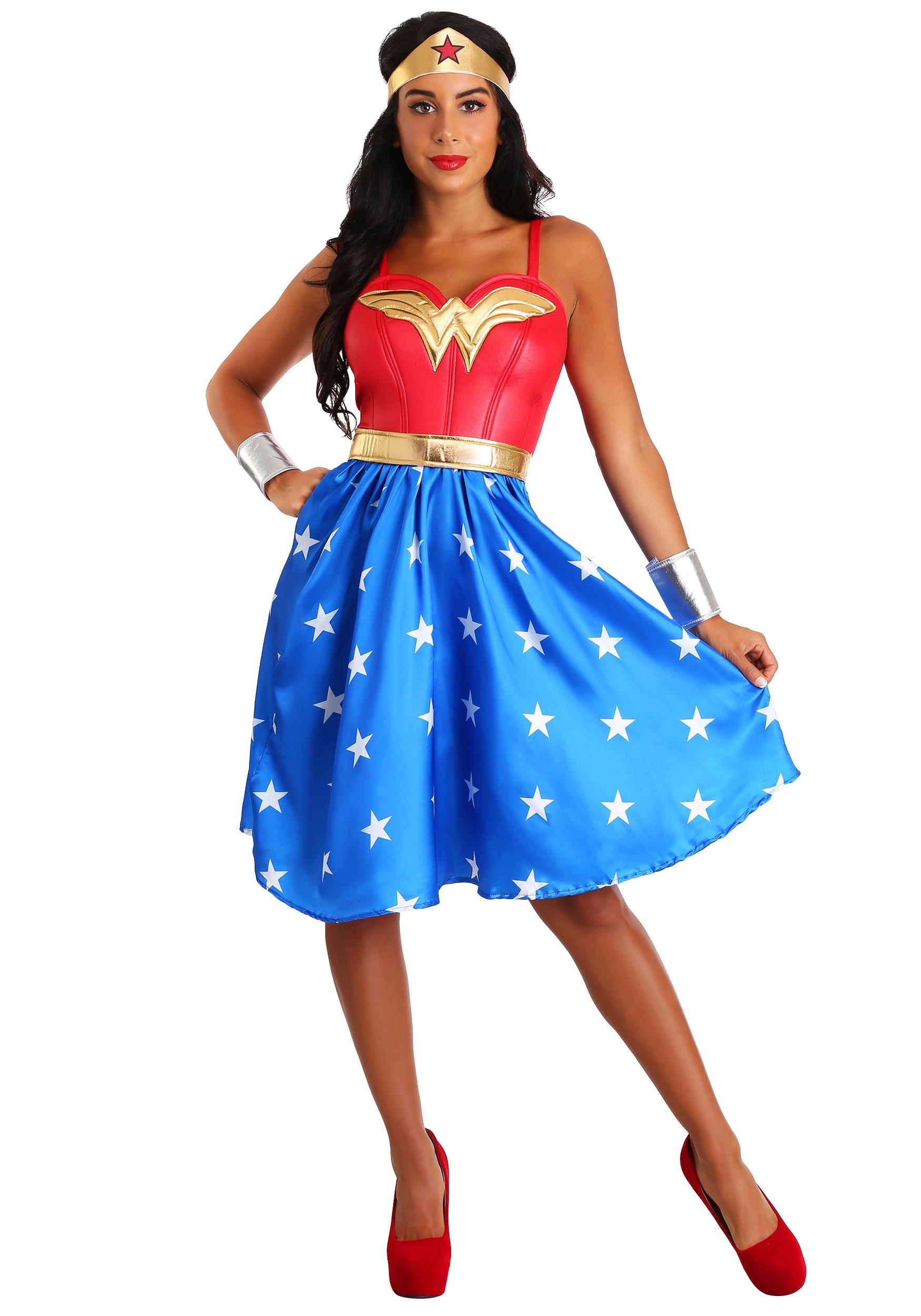 Deluxe Long Dress Wonder Woman Costume for Women