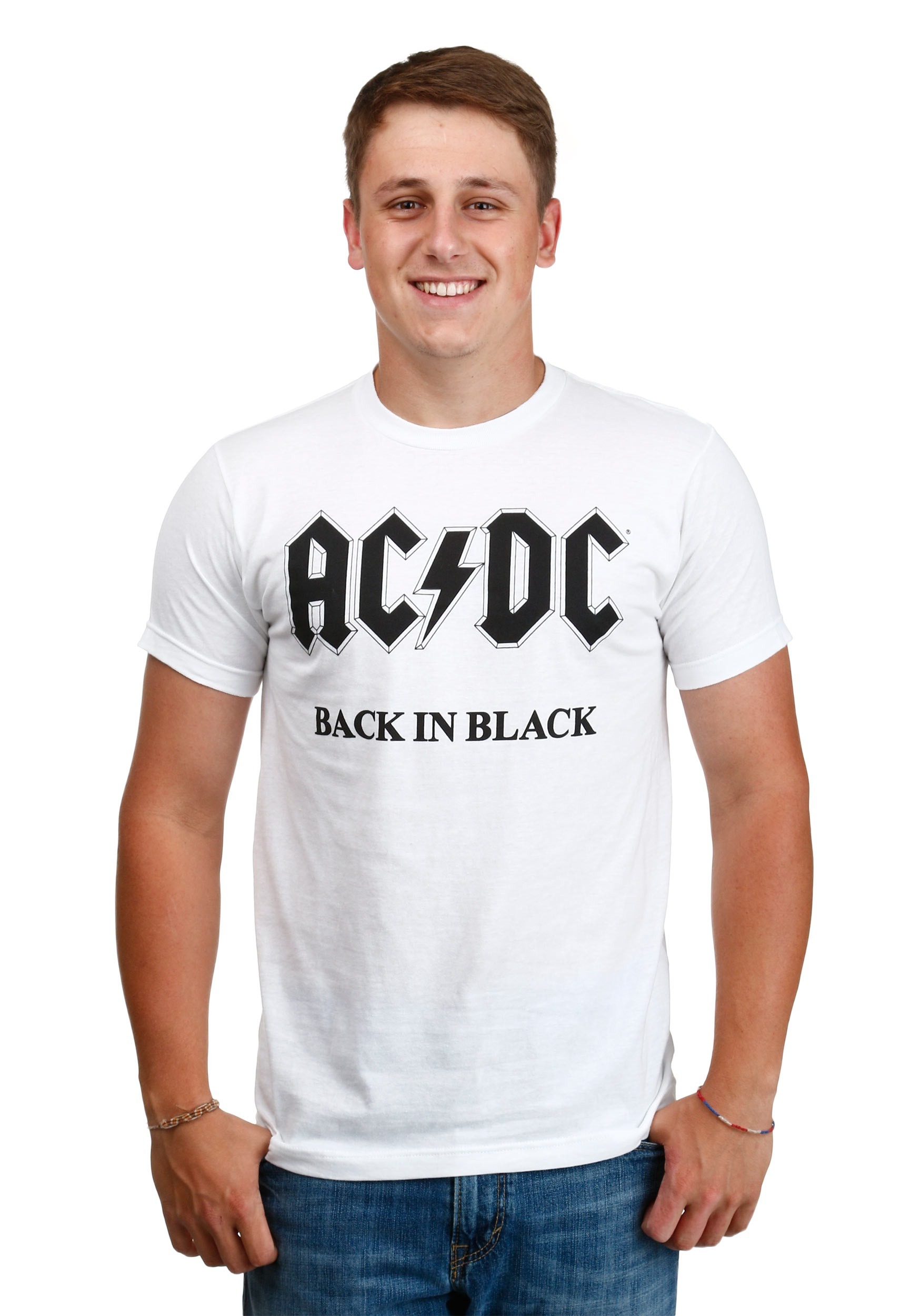 AC/DC Back in Black White Men's T-Shirt