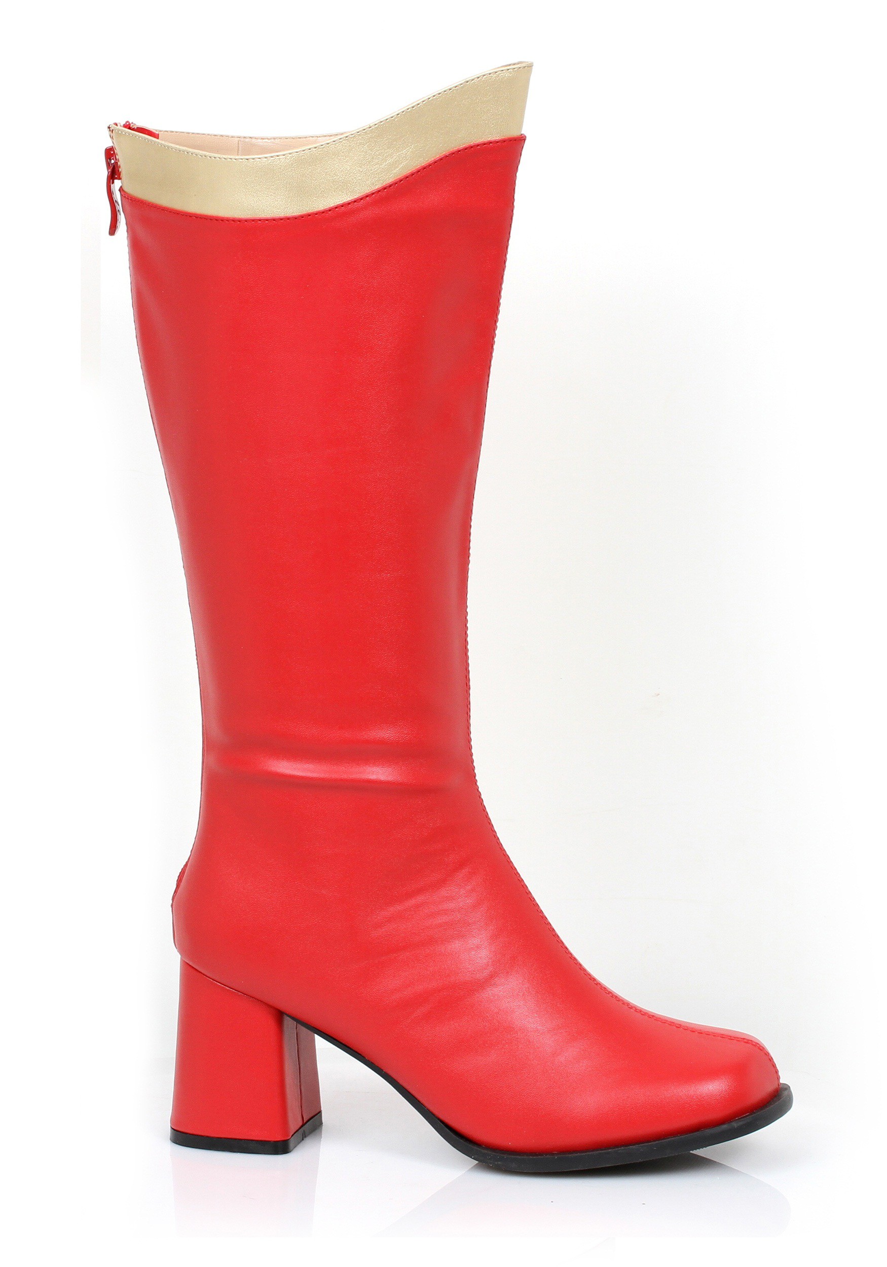 Red and Gold Super Hero Boots for Adults