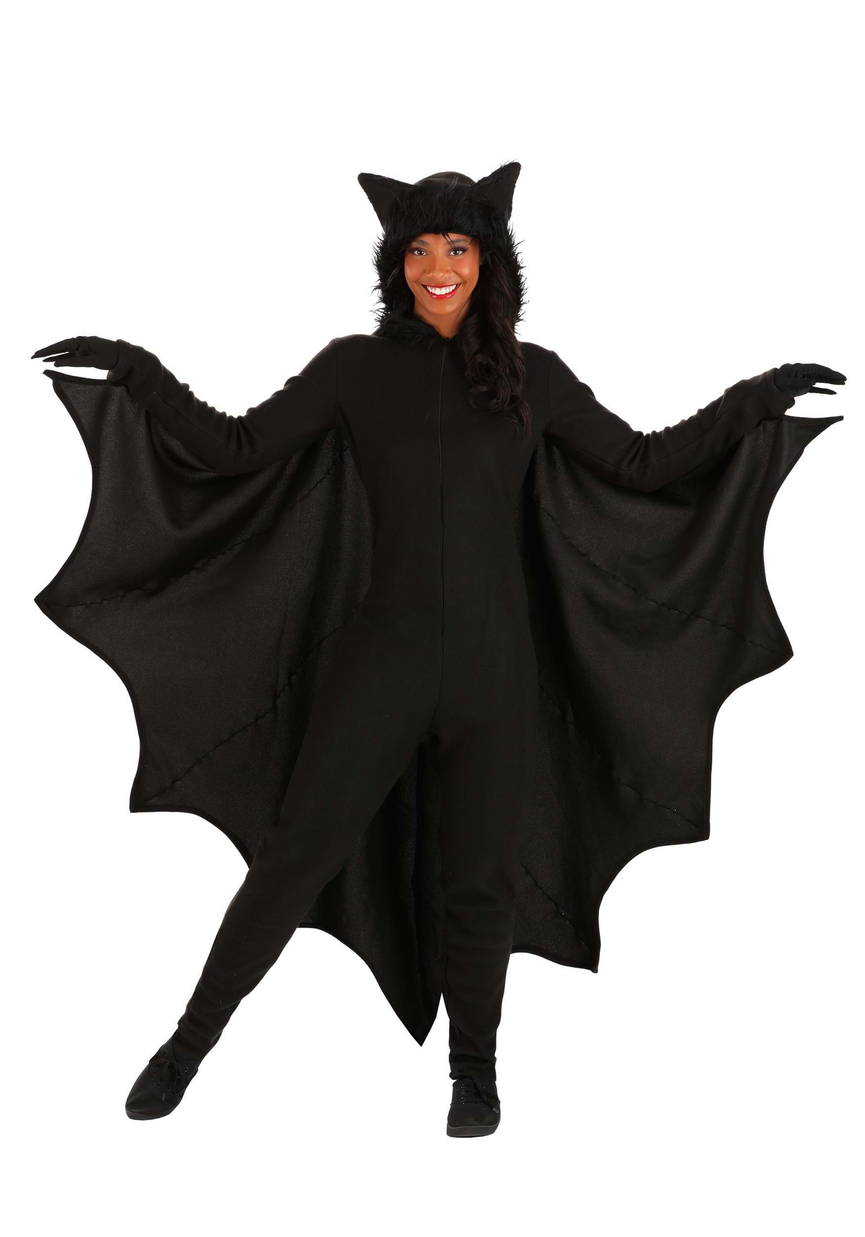 Photos - Fancy Dress FUN Costumes Fleece Bat Costume for Adults Black FUN6091AD