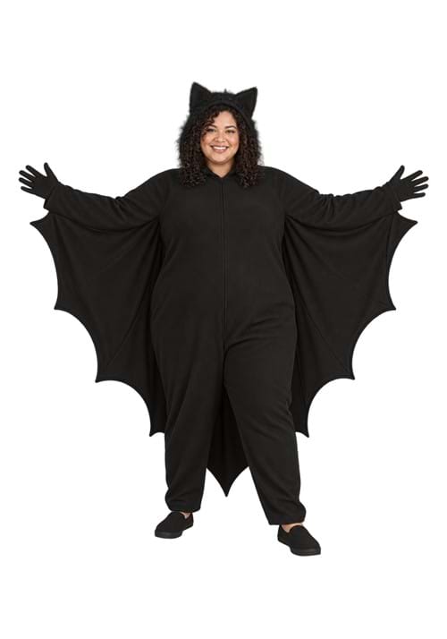 Plus Size Adult Fleece Bat Costume New Main