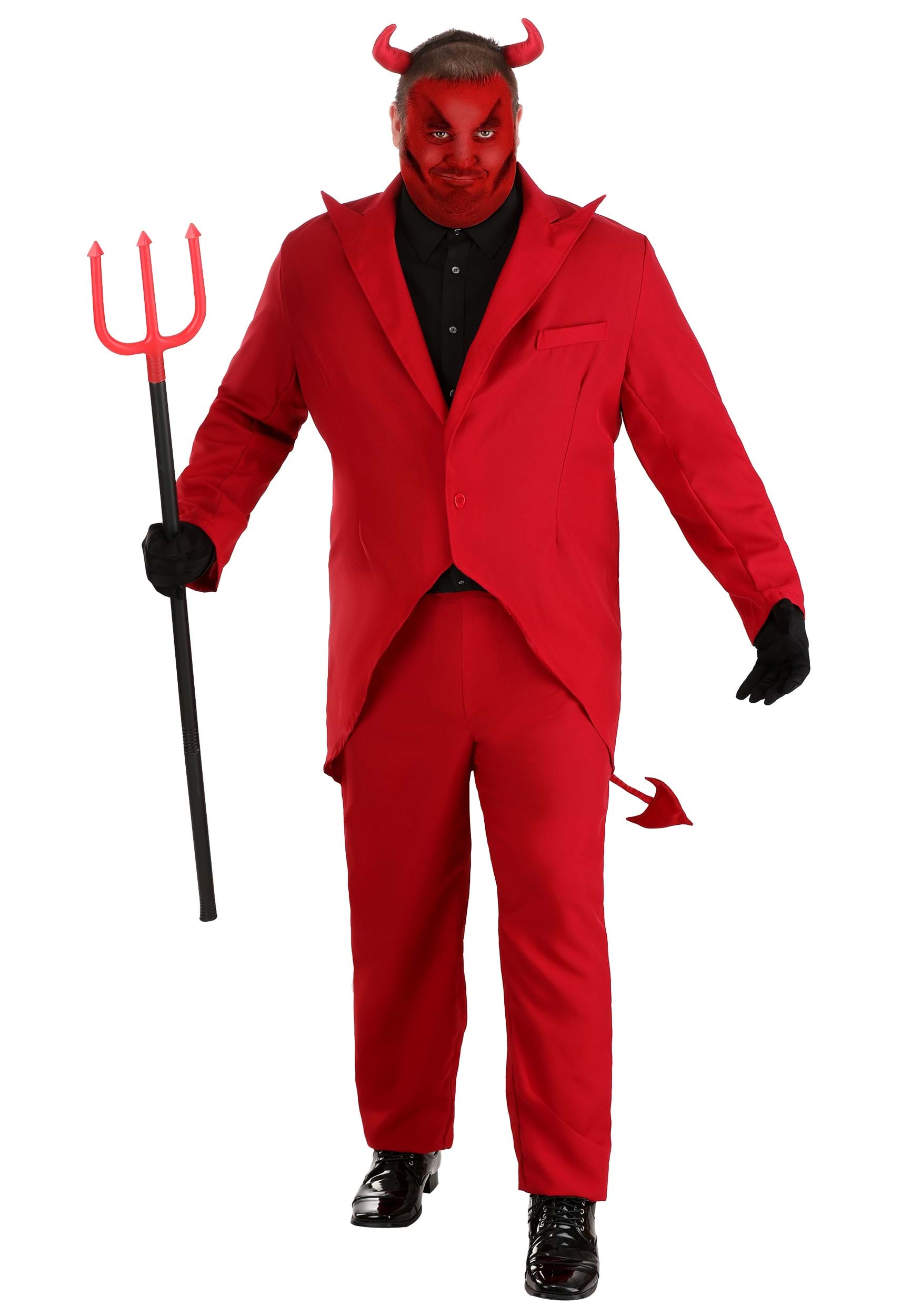 Photos - Fancy Dress FUN Costumes Red Suit Devil Costume for Plus Size Men | Devil Costumes Red