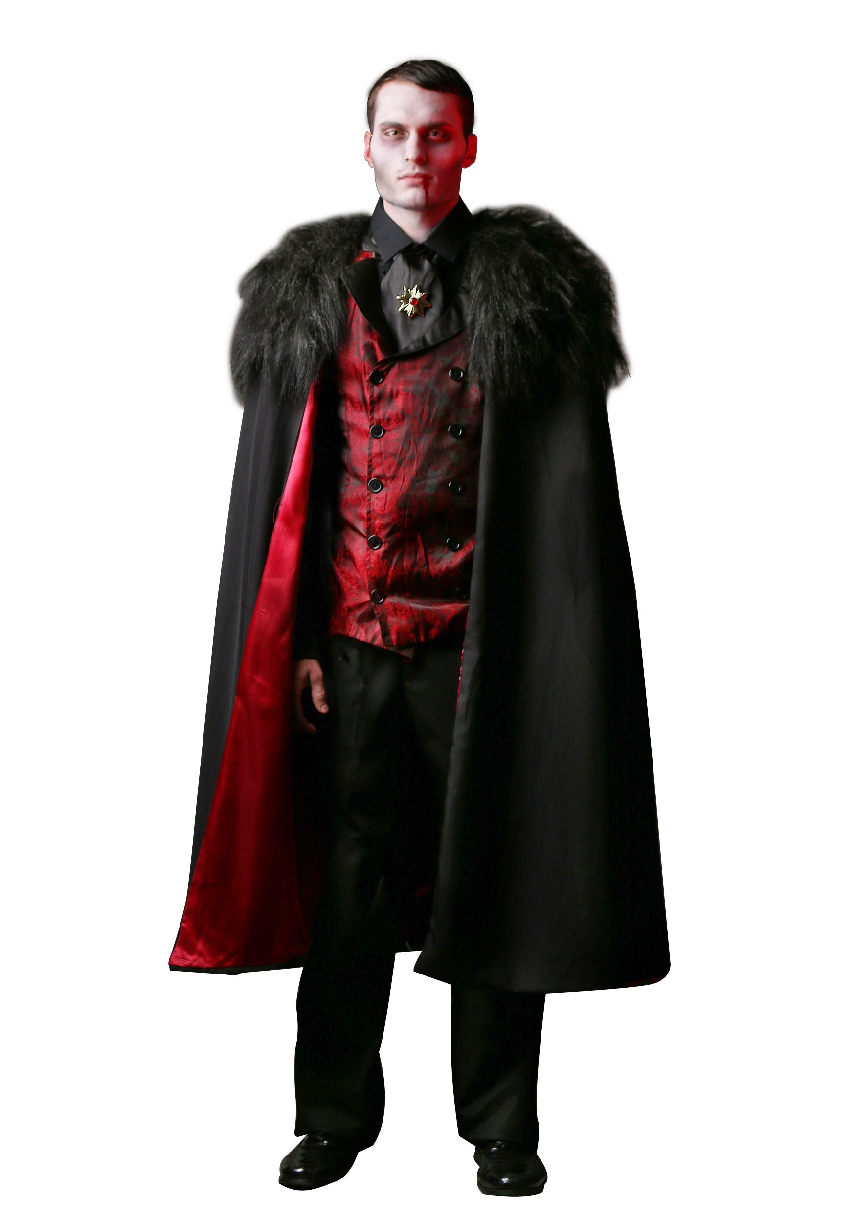 Photos - Fancy Dress Deluxe FUN Costumes Men's  Vampire Costume Black/Red FUN2341AD 