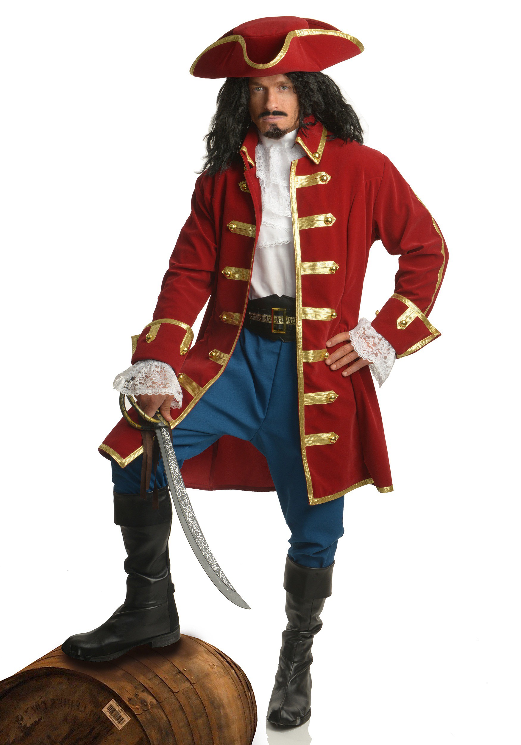 Photos - Fancy Dress Charades Rum Pirate Men's Costume Blue/Red CH03120V