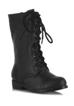 Kid's Black Military Boots