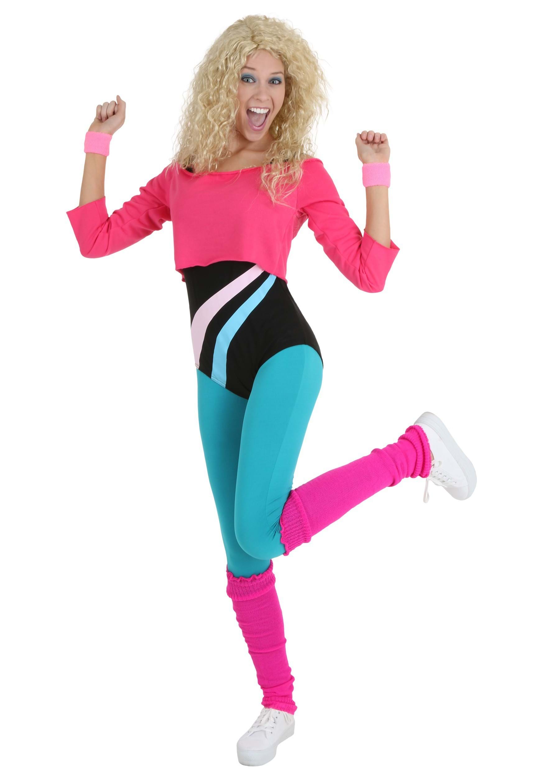 Photos - Fancy Dress FUN Costumes 80's Workout Girl Costume for Women | 1980s Costumes Pink/