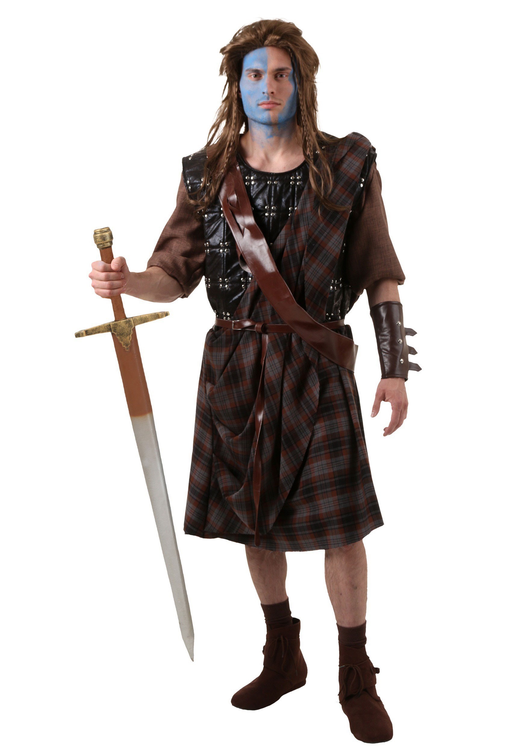 Photos - Fancy Dress Character FUN Costumes Adult Braveheart William Wallace Costume Black/Yellow/ 