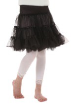 Knee Length Kids Black Crinoline