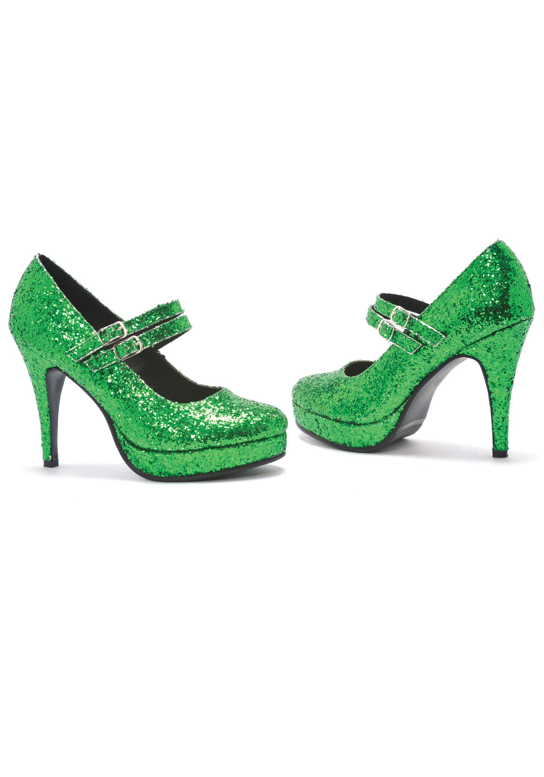 Green Glitter Womens Costume Shoes