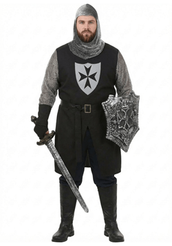 Men's Plus Size Black Knight Costume update