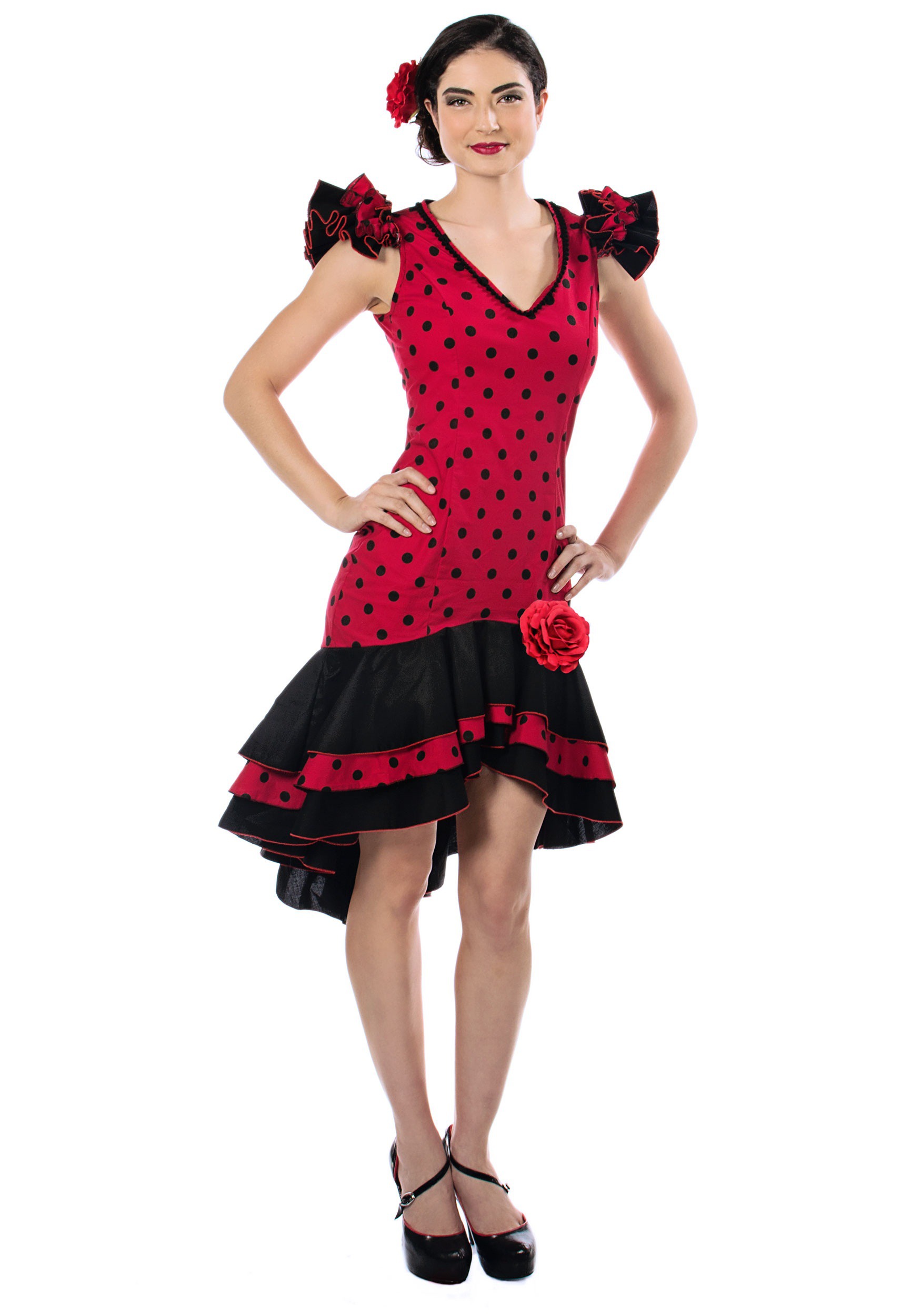 Photos - Fancy Dress Seeing Red Inc. Spanish Salsa Dancer Costume for Women Black/Red SG901