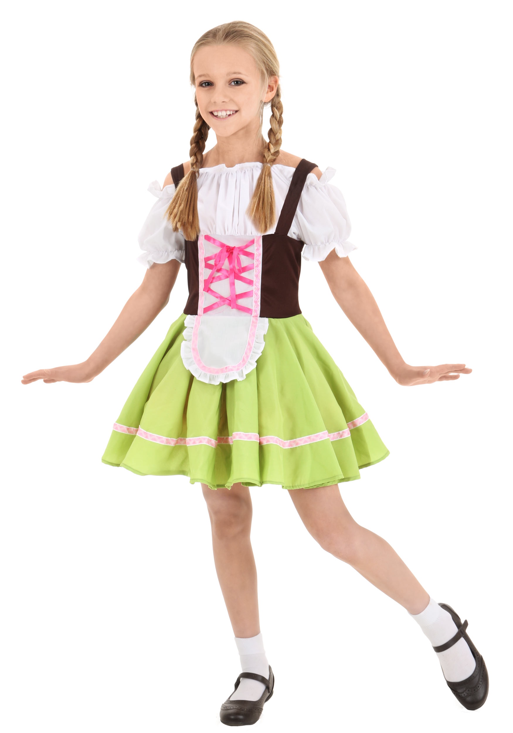 Photos - Fancy Dress GERMAN FUN Costumes  Girl Costume for a Child Brown/Green/White FUN 