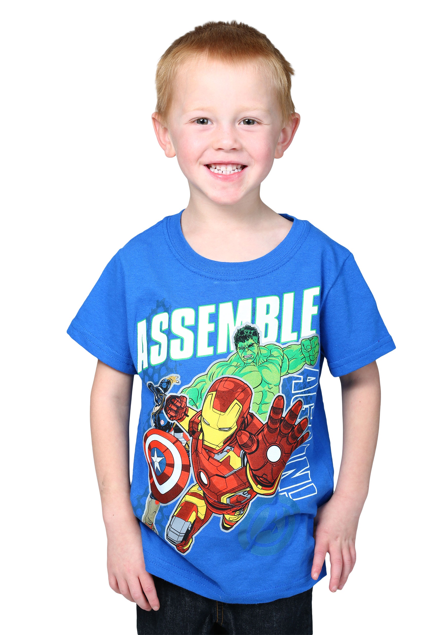 Avengers Group Shot Blue Toddler Shirt
