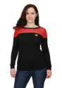 Star Trek Juniors Sheer Yoke Red Sweater