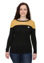 Womens Star Trek Sheer Yoke Gold Sweater