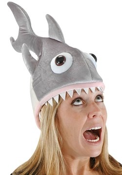 Deluxe Grey Plush Shark Hat
